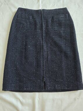 Harve Benard Evening Sequin Tweed Pencil Skirt Size 10 Black